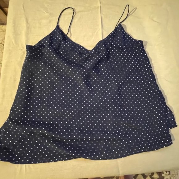 Navy Blue Double Layer Polka Dot Camisole - size 12 - Picture 4 of 8